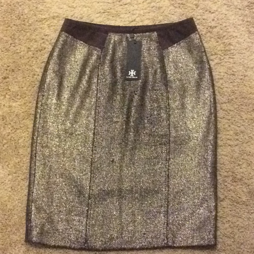 Hilton Hollis gold/chocolate combo skirt
